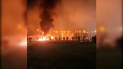 Amateur Video Shows Iranian Protest Camp In Flames