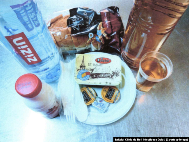 Mic dejun servit în Spitalul Clinic de Boli Infecțioase „Sf. Parascheva” din Galați. Poză primită din partea instituției în 29 noiembrie.