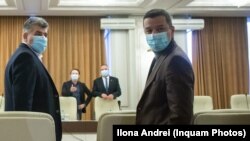 Marcel Ciolacu, Sorin Grindeanu, Florin Cîțu și Nicolae Ciucă, la prima negociere pentru formarea guvernului. Următoarea s-a lăsat cu scandal și a fost suspendată.