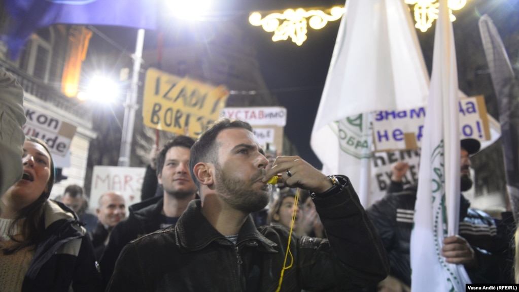 Several protests have been held in Belgrade against a draft bill on expropriations and the new law on referendums