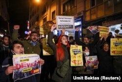 Массовые протесты в Стамбуле из-за падения турецкой лиры. 24 ноября 2021 года