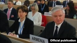 Switzerland - Armenian Foreign Minister Edward Nalbandian attends a UN conference on Syrian refugees, Geneva, 30Mar2016.