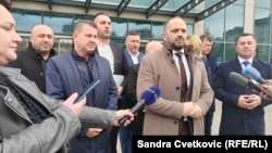 Gradonačelnik Severne Mitrovice Milan Radojević nakon sastanka sa gradonačelnicima općina sa srpskom većinom, 13. februar 2026.