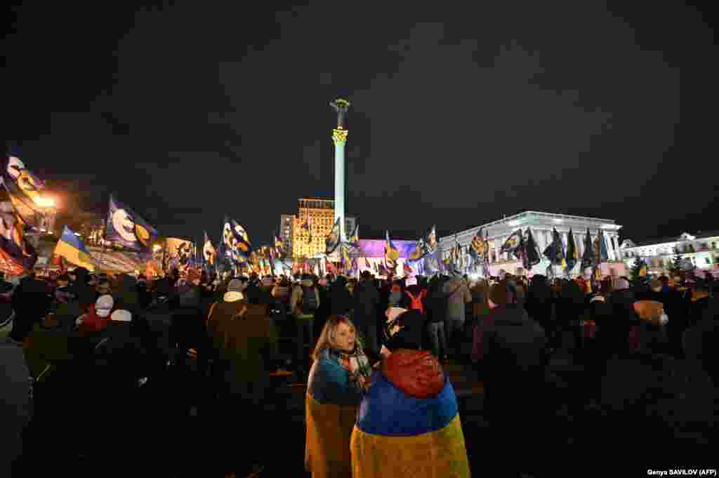 Ukrainian activists from different parties held a rally against what they call the &quot; anti-Ukrainian &quot; politics of the country&#39;s President Volodymyr Zelenskiy in Kyiv on December 1.&nbsp;