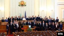 Bulgarian lawmakers convene for the first session of the country's latest parliament on December 3. 