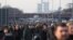 Protesters block traffic on a highway in Belgrade on December 4.