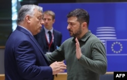 Виктор Орбан и Владимир Зеленский на саммите ЕС в Брюсселе, 27 июня 2024 года