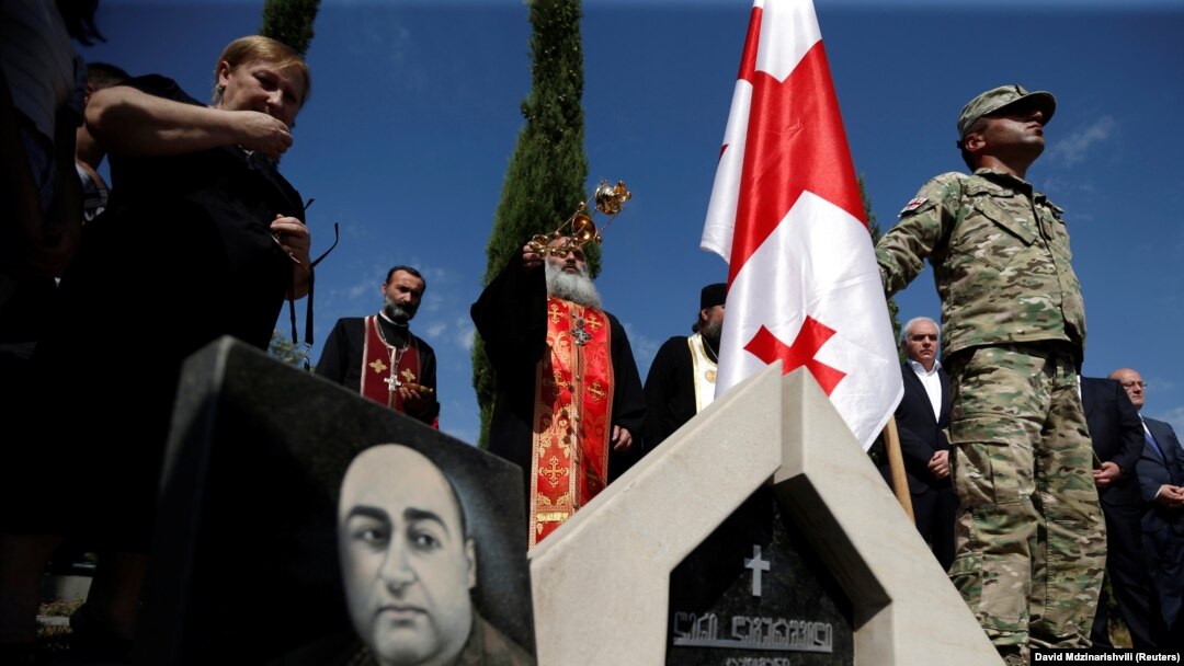 Гуьржийчоь -- 2008-чу шарахь тIамехь эгнарш дагалецина Тбилисехь, Марс. 8, 2017. 