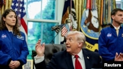 US President Donald Trump meets Artemis II astronauts at the White House on April 29.