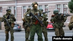 Бойовики угруповання «ПВК Вагнера» в центрі Ростова-на-Дону, 24 червня 2023 року