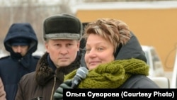 Ольга Суворова на протестной акции