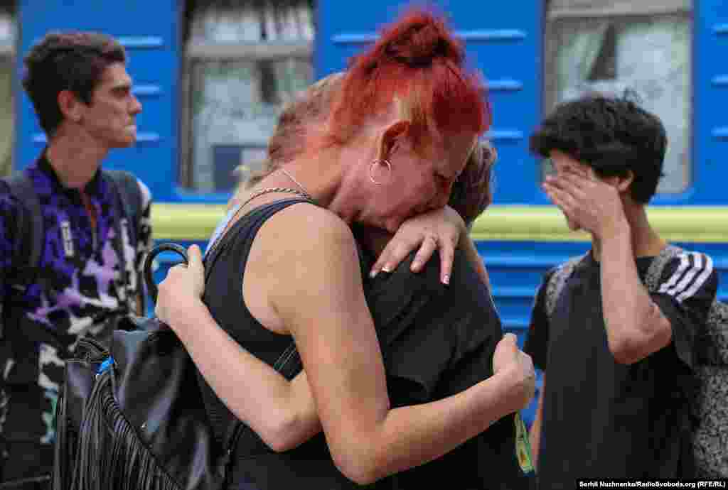 &quot;Everything will be fine,&quot; Kateryna says through tears to her godson Yaroslav. She and her family are evacuating Pokrovsk now, while the boy&#39;s family plans to leave later.