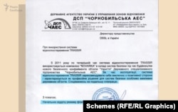 Një letër nga ushtruesi i detyrës së drejtorit të uzinës së Çernobilit, në të cilën thuhet se ka ndaluar përdorimin e TRASSIR më 2023.