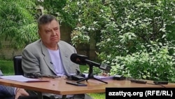 "Елге қайтару" қорының директоры Оразалы Ержанов. Алматы, 1 маусым 2023 жыл. 