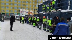 Проверка стройплощадки в Екатеринбурге, 19 января 2024 г. Фото опубликовано телеграм-каналом «Русская община Екатеринбурга».