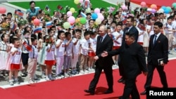 Рускиот претседател Владимир Путин и лидерот на Северна кореја Ким Џонг Ун, Пјонг Јанг, 19.06.2024