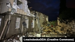 Odesa's regional governor said several buildings caught fire in the latest attacks on the city on April 23. 