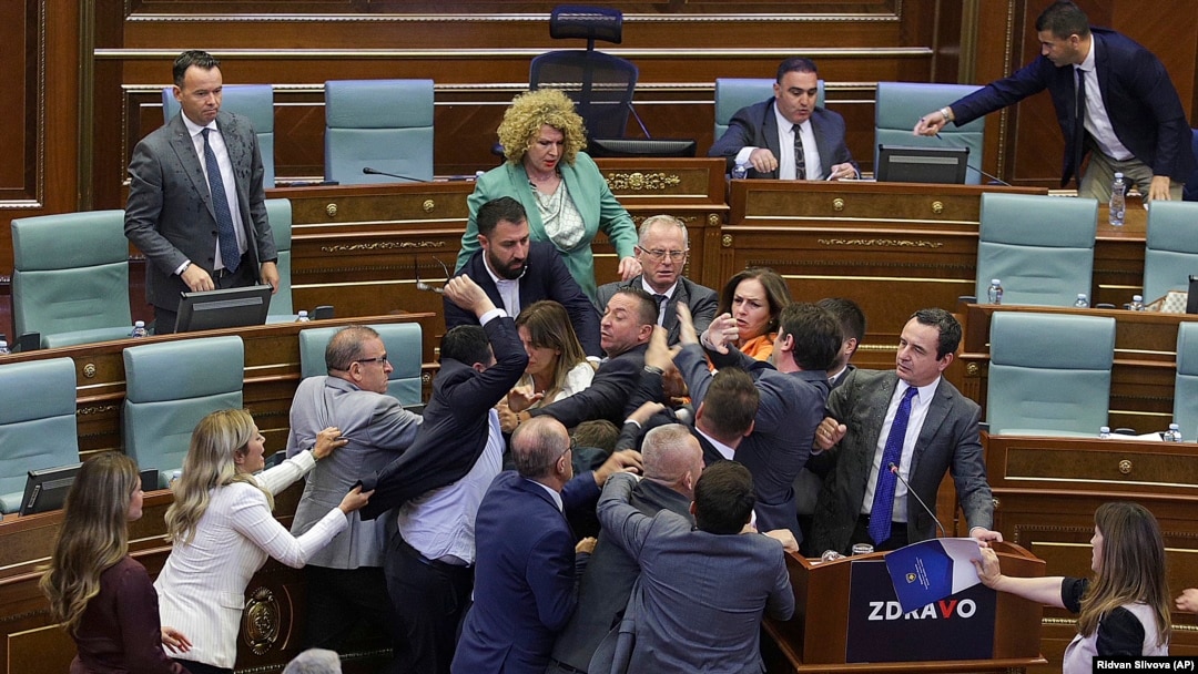 Tempers Flare In Kosovo's Parliament Over Wiretaps Of Contact With Fugitive  Serbian Party Chief