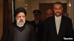 Ибрахим Раиси и погибший вместе с ним глава МИД Ирана Хосейн Амир Абдоллахиян. Иран, 19 мая 2024 года