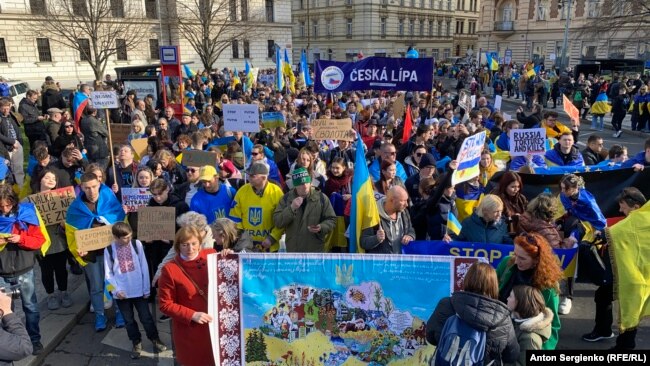Мітинг на підтримку України у Чехії. Прага, 24 лютого 2024 року