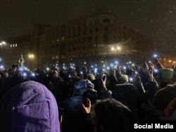 Акція пам'яті Олексія Навального в Санкт-Петербурзі. Росія. 16 лютого 2023 року