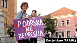 Učesnice protesta protiv nasilja u Novom Sadu, 18. avgust 2023.