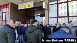 Protestno okupljanje radnika Hrvatske pošte u Mostaru, 27. januar 2024.