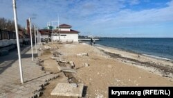 Пляж в Феодосии. Аннексированный Крым, 24 февраля 2024 года