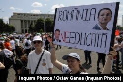 Sindicaliştii din Educaţie protestează în Bucureşti.