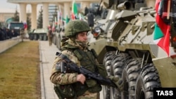 Смотр вооруженных сил в Грозном, январь 2024