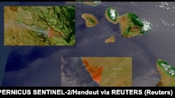Satelitski snimak požara na Mauiju, 9. avgust 2023.