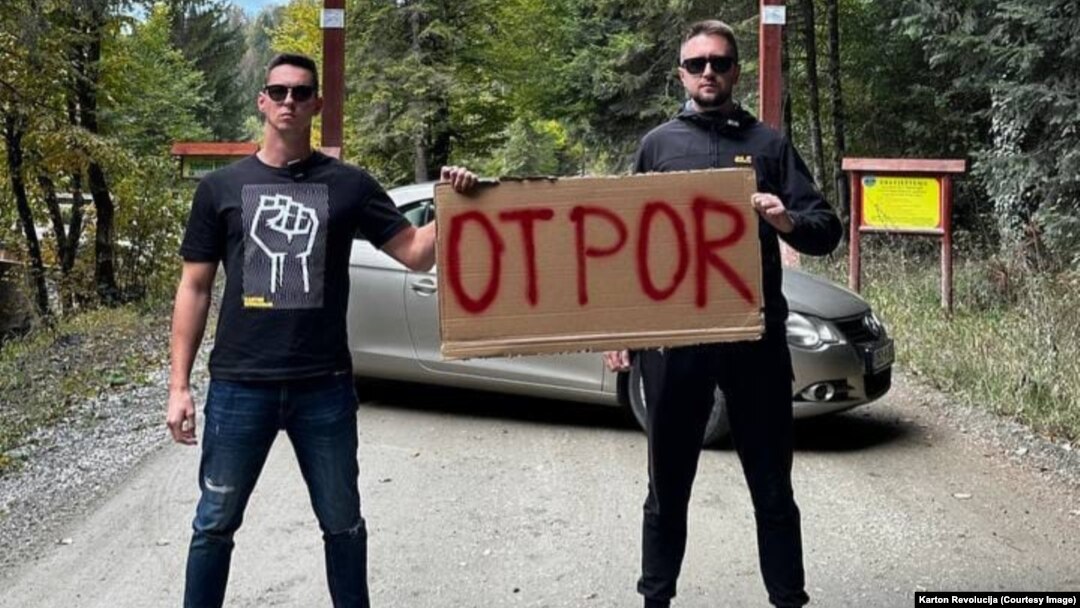 Bosnian Nedim Music (left) has supported protests against lithium mining in Serbia and the so-called Jadar project of the company Rio Tinto backed by the Serbian government.