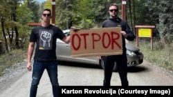 Bosnian Nedim Music (left) has supported protests against lithium mining in Serbia and the so-called Jadar project of the company Rio Tinto backed by the Serbian government.