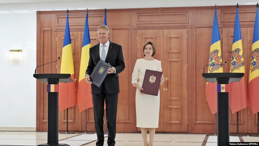 Președinta R. Moldova, Maia Sandu și președintele României, Klaus Iohannis, de Zua Limbii Române la Chișinău