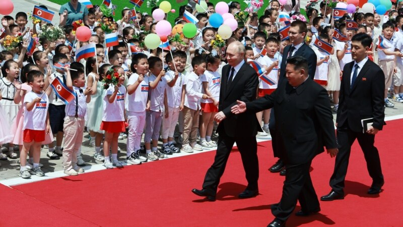 پوتین و کیم در جلسۀ ضد غرب در پیونگ یانگ، توافق‌نامه های جدید امضأ کردند