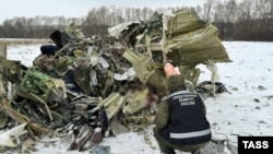 Обломки на месте крушения военно-транспортного самолета Ил-76, 24 января 2024 года