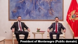 Crnogorski premijer i lider Pokreta Evropa sad Milojko Spajić i Jakov Milatović, predsjednik države i potpredsjednik Pokreta