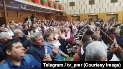 Votul Congresului delegaților din Transnistria, 28 februarie 2024, pentru rezoluția de ajutor adresată Parlamentului de la Moscova contra așa-ziselor „presiuni” exercitate de Republica Moldova.