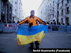 Сергій Нужненко під час Революції гідності у 2013 році, Київ