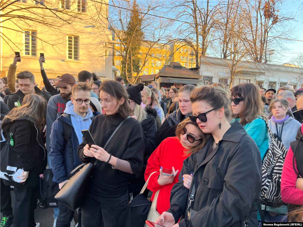 Belgrad/ Serbia - Protest mut, în lacrimi la Belgrad, Serbia&nbsp;