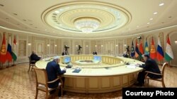 Leaders of CSTO member states meet in Minsk, Belarus, on November 23, 2023 for a summit not attended by Armenian Prime Minister Nikol Pashinian.