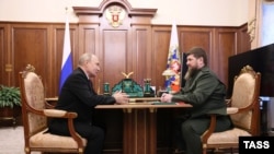 Russia’s President Vladimir Putin (L) and Head of the Chechen Republic Ramzan Kadyrov