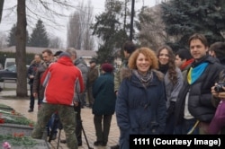 Katerina Butko la un protest Automaidan pe 15 februarie 2014.