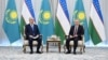 Встреча президента Узбекистана Шавката Мирзияева и президента Казахстана Касым-Жомарта Токаева. Город Хива, Узбекистан, 5 апреля 2024 года.