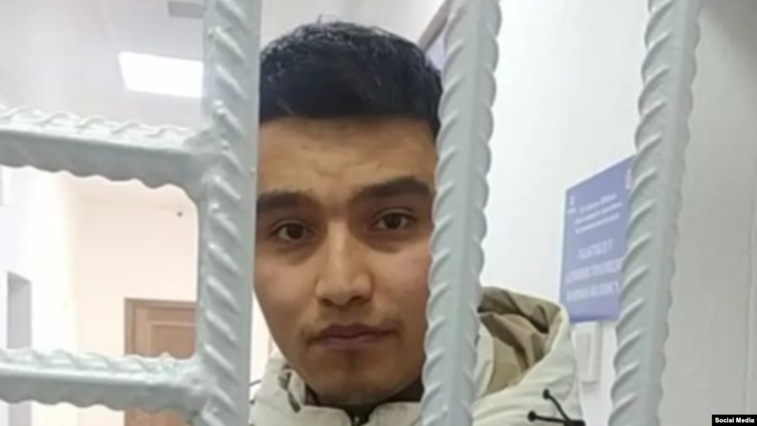 Kyrgyz journalist Ali Ergeshev after his arrest in February 2024