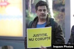 Actorul Mihai Călin, la o acțiune de susținere a sistemului judiciar de acum câțiva ani.