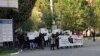 Students from the Sharif University of Technology attend a protest sparked by the death of 22-year-old Mahsa Amini in police custody last year. (file photo) 