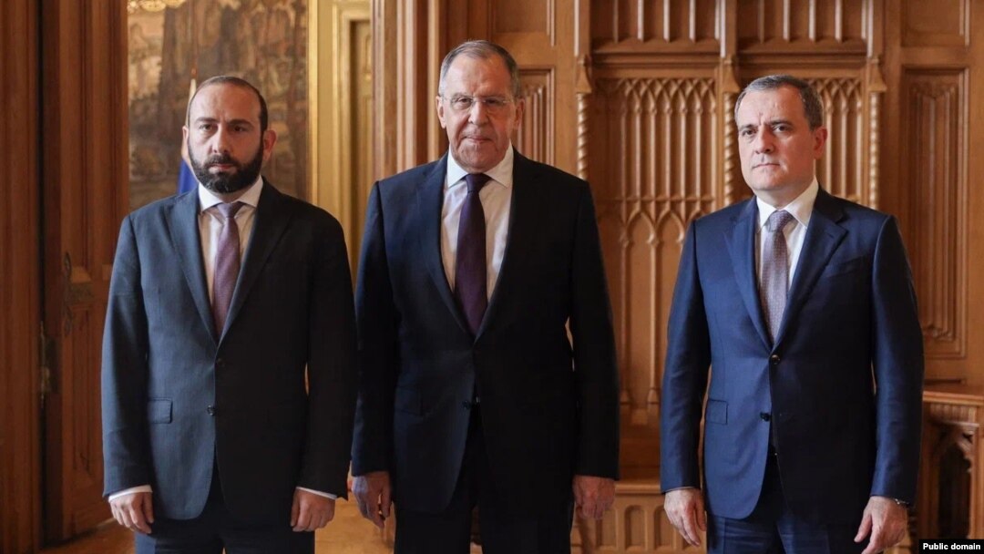 Russia - Russian Foreign Minister Sergei Lavrov meets his Armenian and Azerbaijani counterparts in Moscow, July 25, 2023.