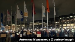 Акция в память о Навальном в Гамбурге