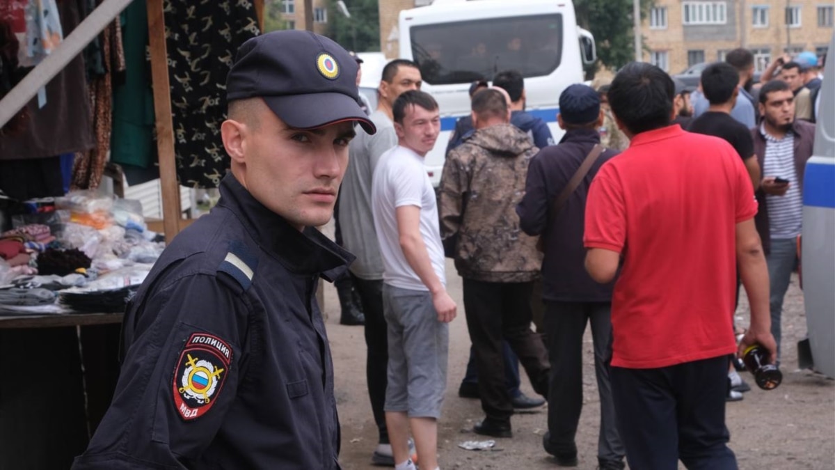 Migrants were issued summons during a police raid in Krasnoyarsk